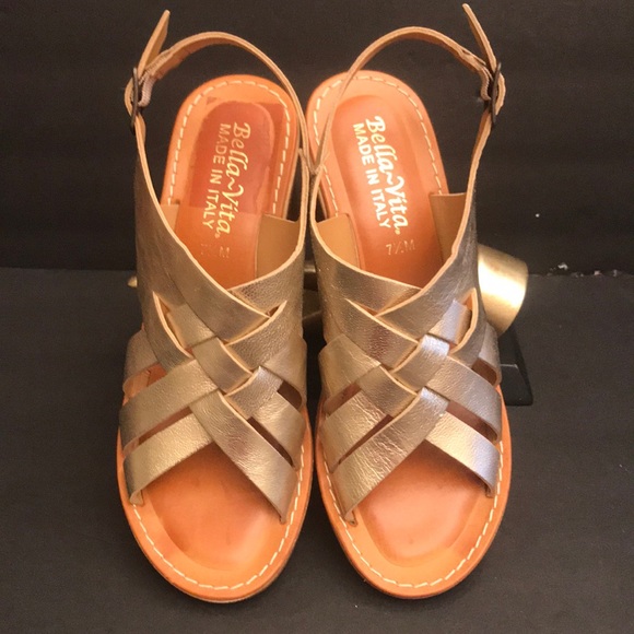 ⭐️ Bella Vita Gold Leather Slingback - Picture 2 of 12